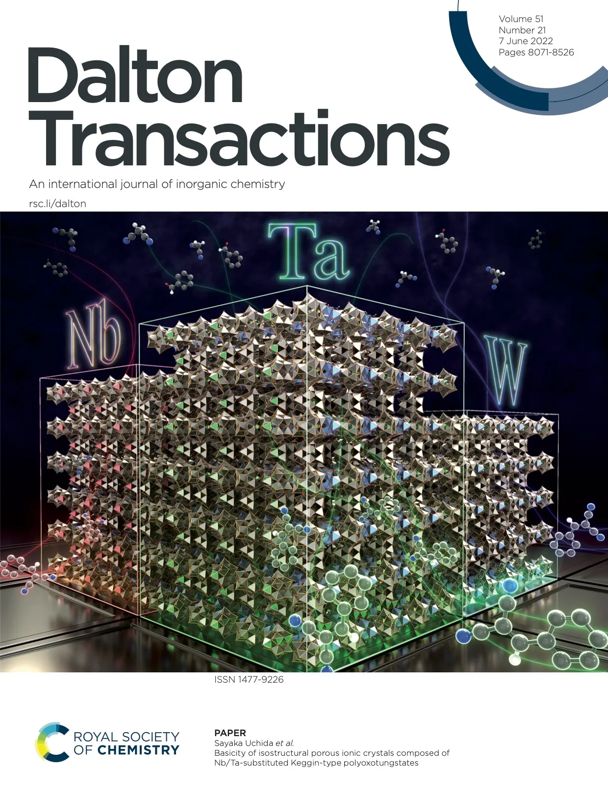 Basicity of Isostructural Porous Ionic Crystals Composed of Nb/Ta-Substituted Keggin-Type Polyoxotungstates